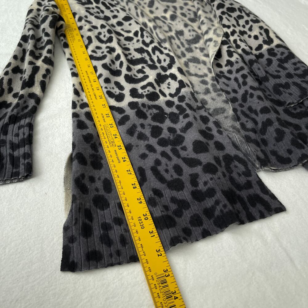 360 Cashmere Cardigan Sweater Womens S Jocelyn Leopard Dip Dye Longline Designer - Picture 10 of 11